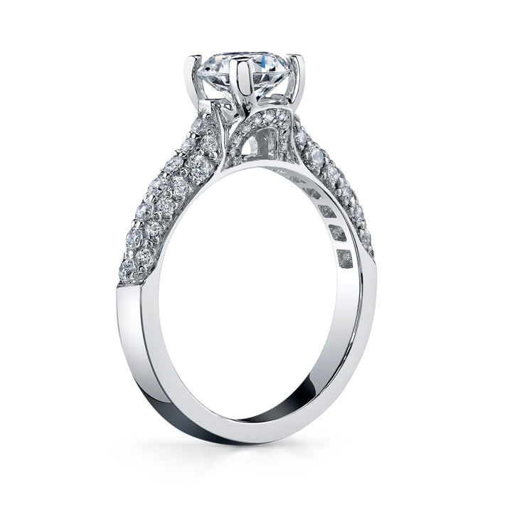 Classique Creations 14K white gold diamond pave engagement ring