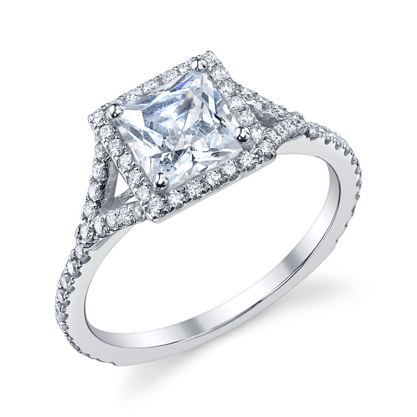 Classique Creations 14K white gold .41ctw diamond halo engagement ring