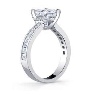 Classique Creations 14K white gold diamond engagement ring with hidden halo