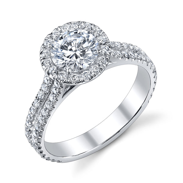 Classique Creations 14K white gold .54ctw diamond halo engagement ring