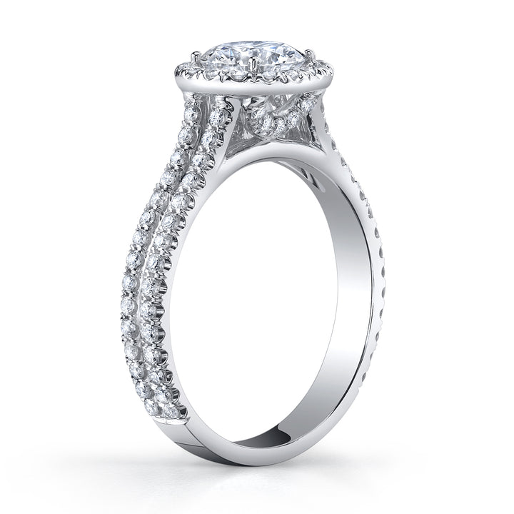 Classique Creations 14K white gold .54ctw diamond halo engagement ring