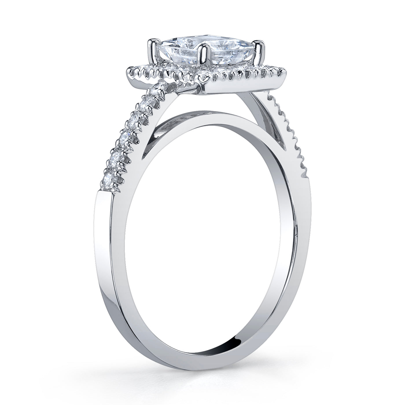 .43ctw Princess Cut Diamond Halo Band Ring