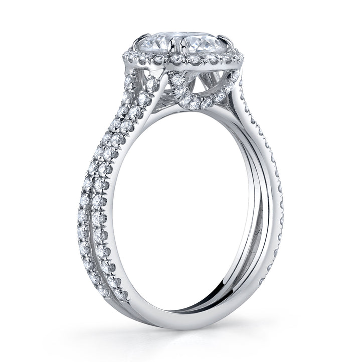 .83ctw Round Cut Diamond Halo Double Band Ring