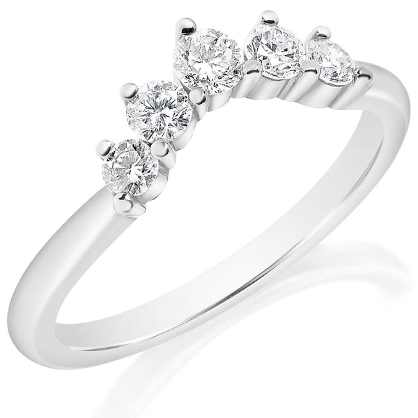 Classique Creations 14K white gold .39ct diamond curved wedding band