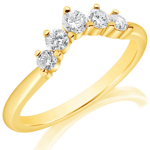 Classique Creations 14K yellow gold .37ct diamond curved wedding band