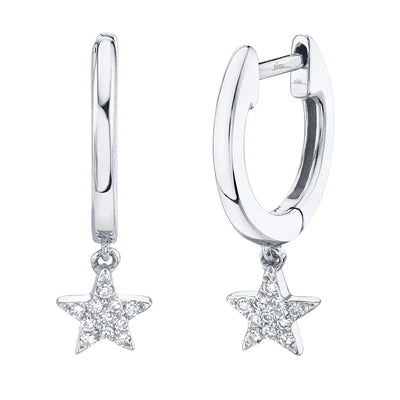 0.04ctw Diamond Star Huggie Earring - Gunderson's Jewelers