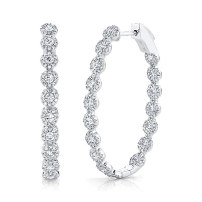 2.05ctw Diamond Oval Hoop Earring - Gunderson's Jewelers