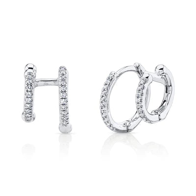 0.12ctw Diamond Double Huggie Earring - Gunderson's Jewelers