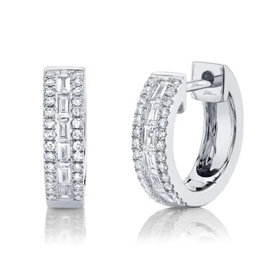 0.34ctw Diamond Baguette Huggie Earring - Gunderson's Jewelers
