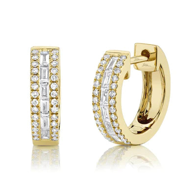 0.34ctw Diamond Baguette Huggie Earring - Gunderson's Jewelers