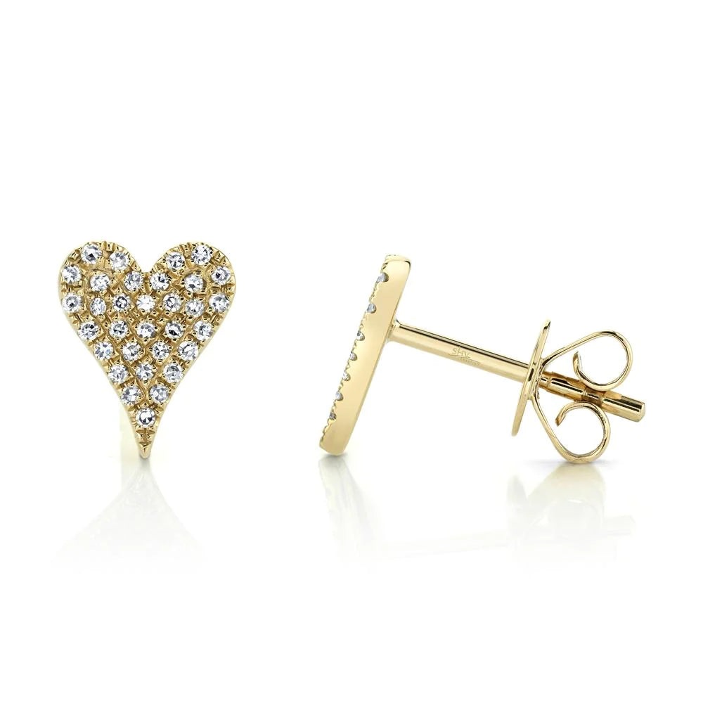 0.14ctw Diamond Pave Heart Stud Earrings