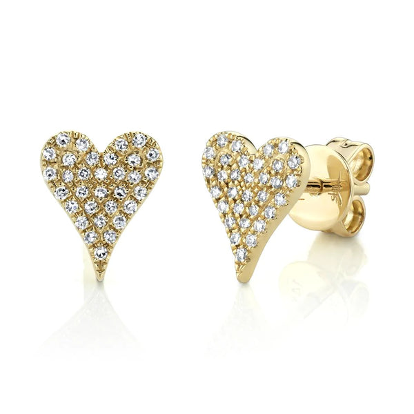 0.14ctw Diamond Pave Heart Stud Earrings
