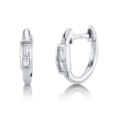 0.10ctw Diamond Baguette Huggie Earring - Gunderson's Jewelers