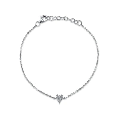 0.05ctw Diamond Pave Heart Bracelet - Gunderson's Jewelers