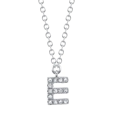 0.04ctw Diamond Necklace - Initial E - Gunderson's Jewelers
