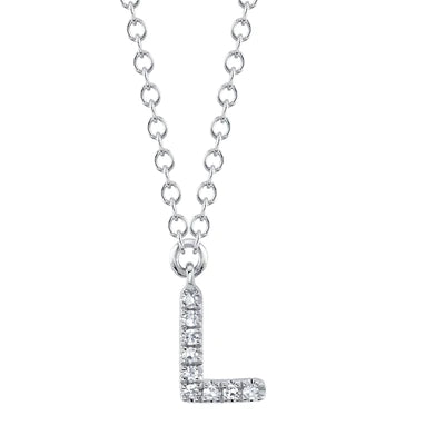 0.03ctw Diamond Necklace - Initial L - Gunderson's Jewelers