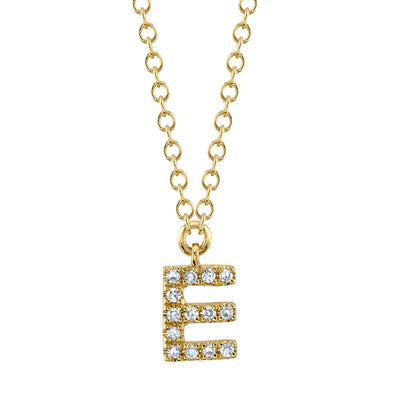 0.04ctw Diamond Necklace - Initial E - Gunderson's Jewelers