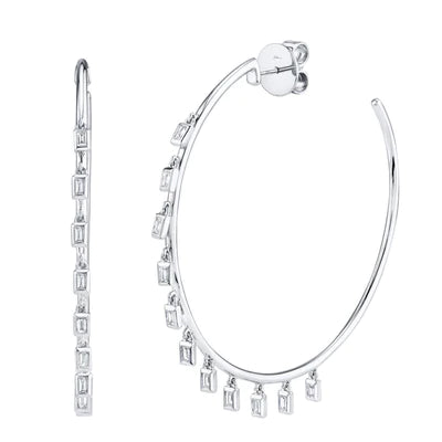 0.47ctw Diamond Baguette Shaker Hoop Earring - Gunderson's Jewelers