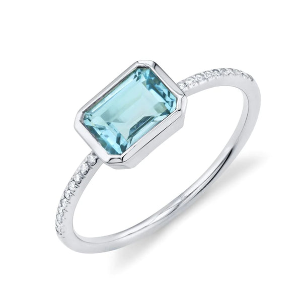 0.07ctw Diamond & Blue Topaz Ring
