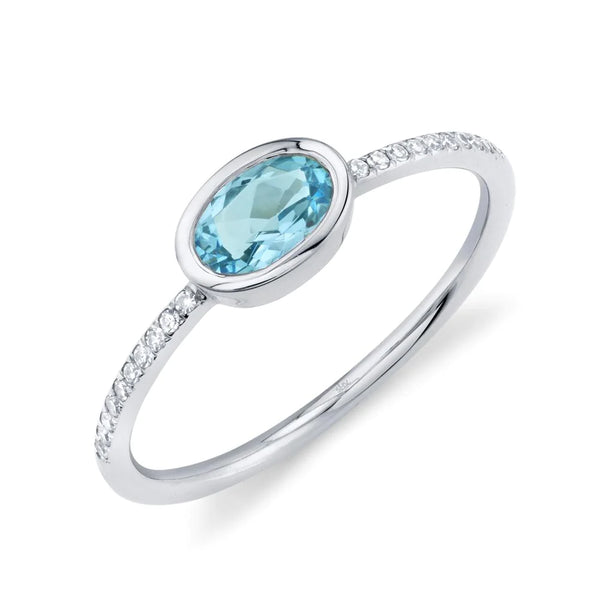 0.07ctw Diamond & Blue Topaz Ring