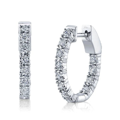 0.47ctw Diamond Oval Hoop Earring - Gunderson's Jewelers