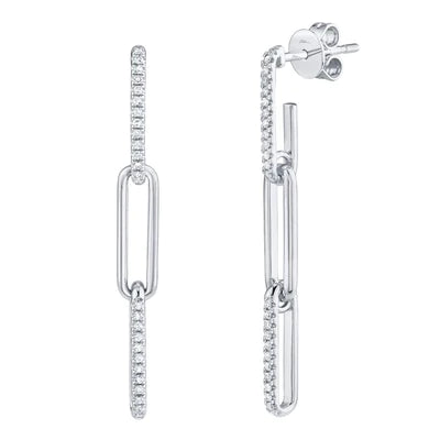 0.17ctw Diamond Paper Clip Link Earrings - Gunderson's Jewelers