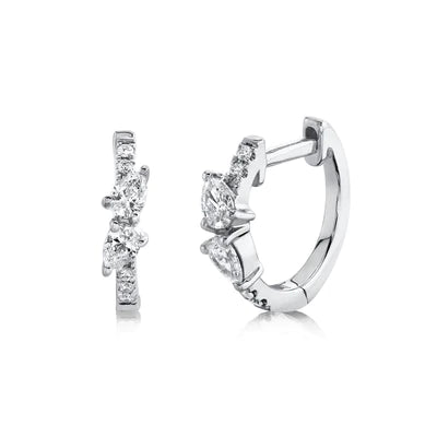 0.32ctw Diamond Pear Huggie Earring - Gunderson's Jewelers
