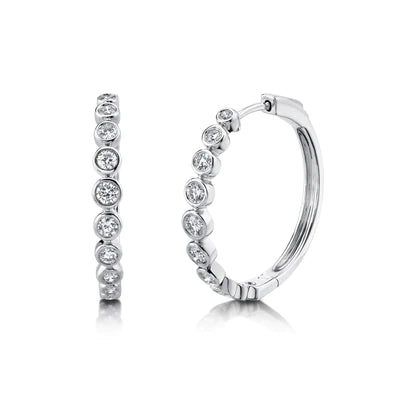0.89ctw Diamond Bezel Hoop Earring - Gunderson's Jewelers