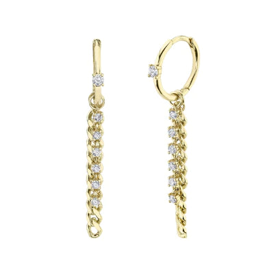 0.35ctw Diamond Link Huggie Earring - Gunderson's Jewelers