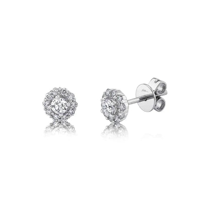 0.40ctw Diamond Halo Earring, 14K White Gold - Gunderson's Jewelers