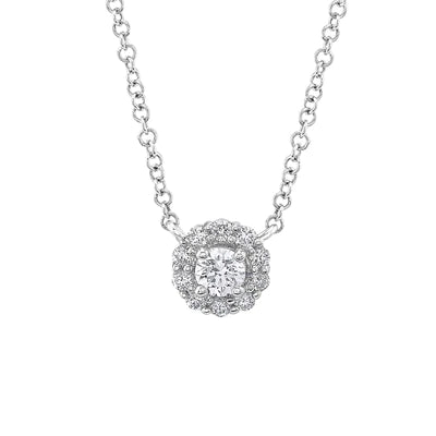 0.20ctw Diamond Halo Necklace - Gunderson's Jewelers
