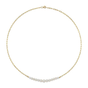 Cultured Pearl Paper Clip Link Necklace - Gunderson's Jewelers
