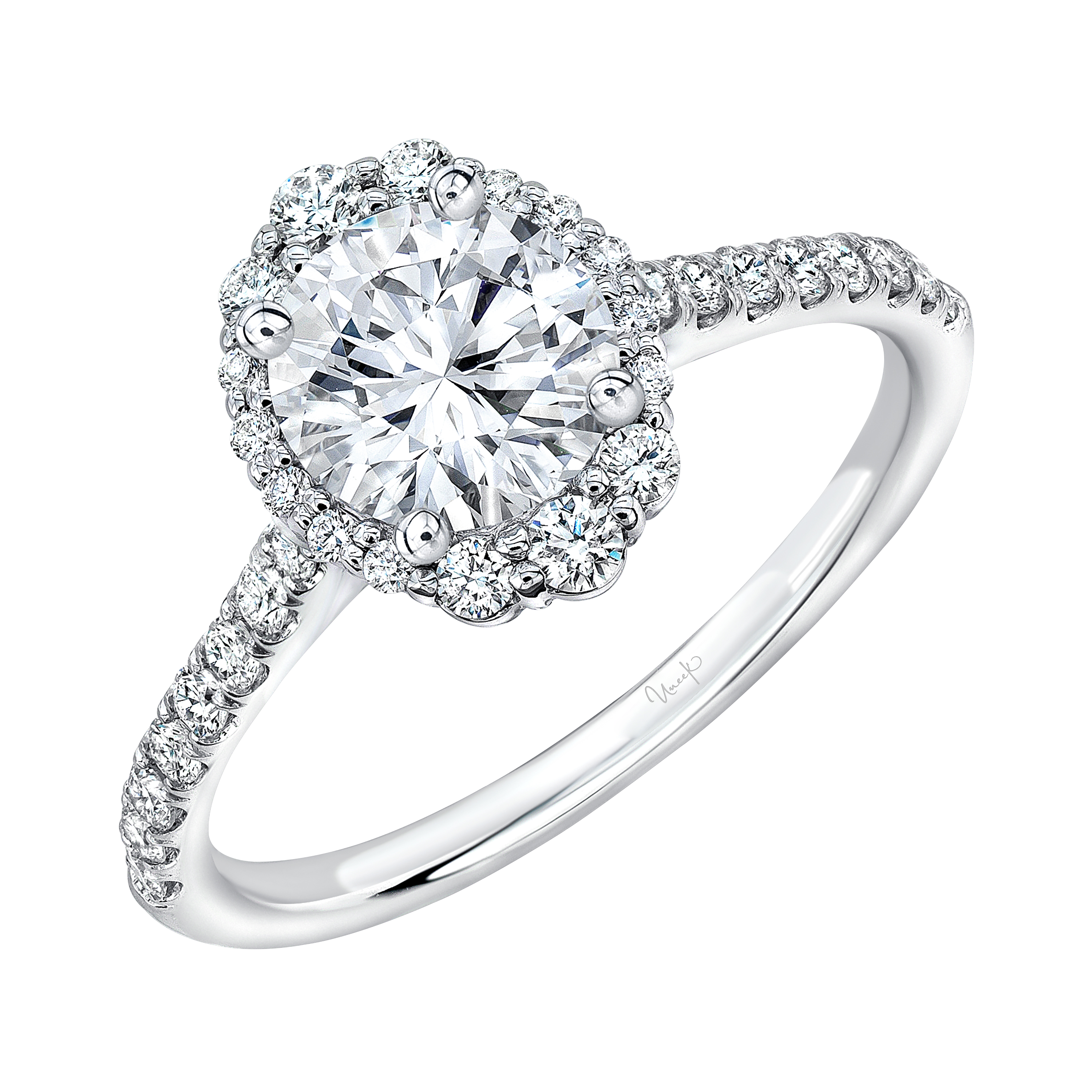0.35ctw Round Halo Engagement Ring