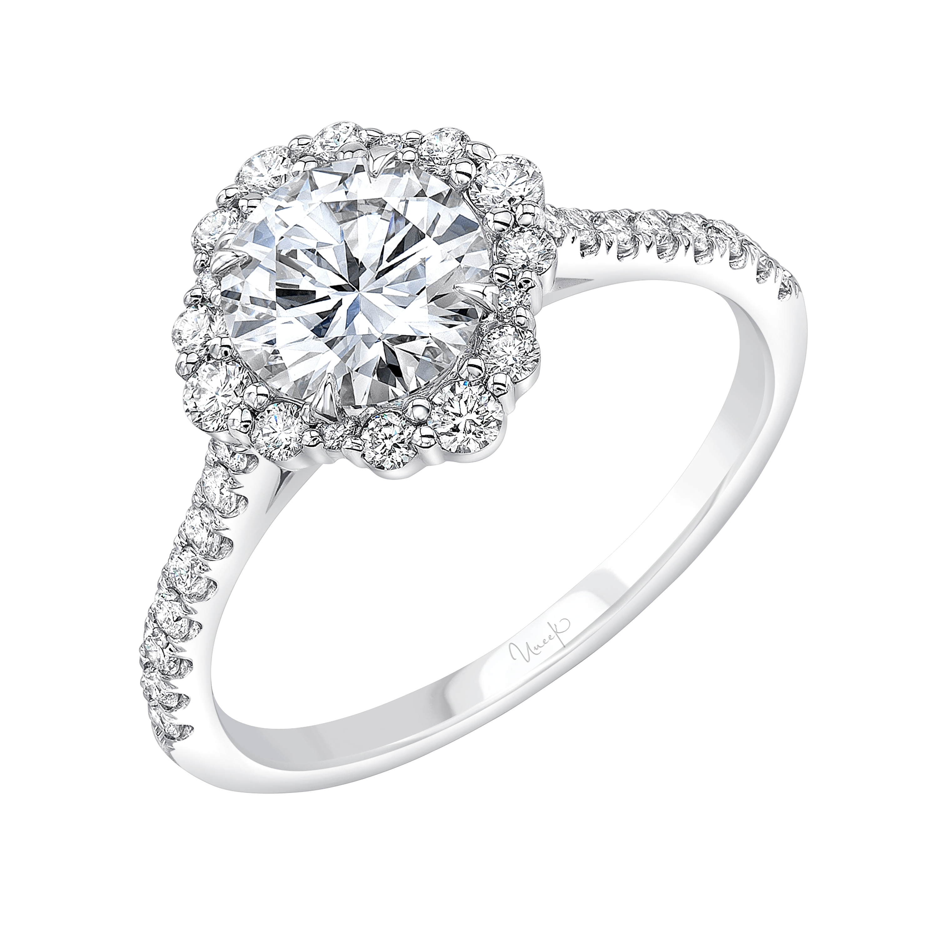 0.45ctw Round Halo Engagement Ring