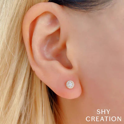 0.24ctw Diamond Halo Earring, 14K Yellow Gold - Gunderson's Jewelers