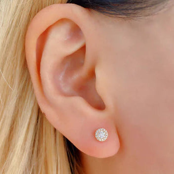0.24ctw Diamond Halo Earring, 14K Yellow Gold - Gunderson's Jewelers