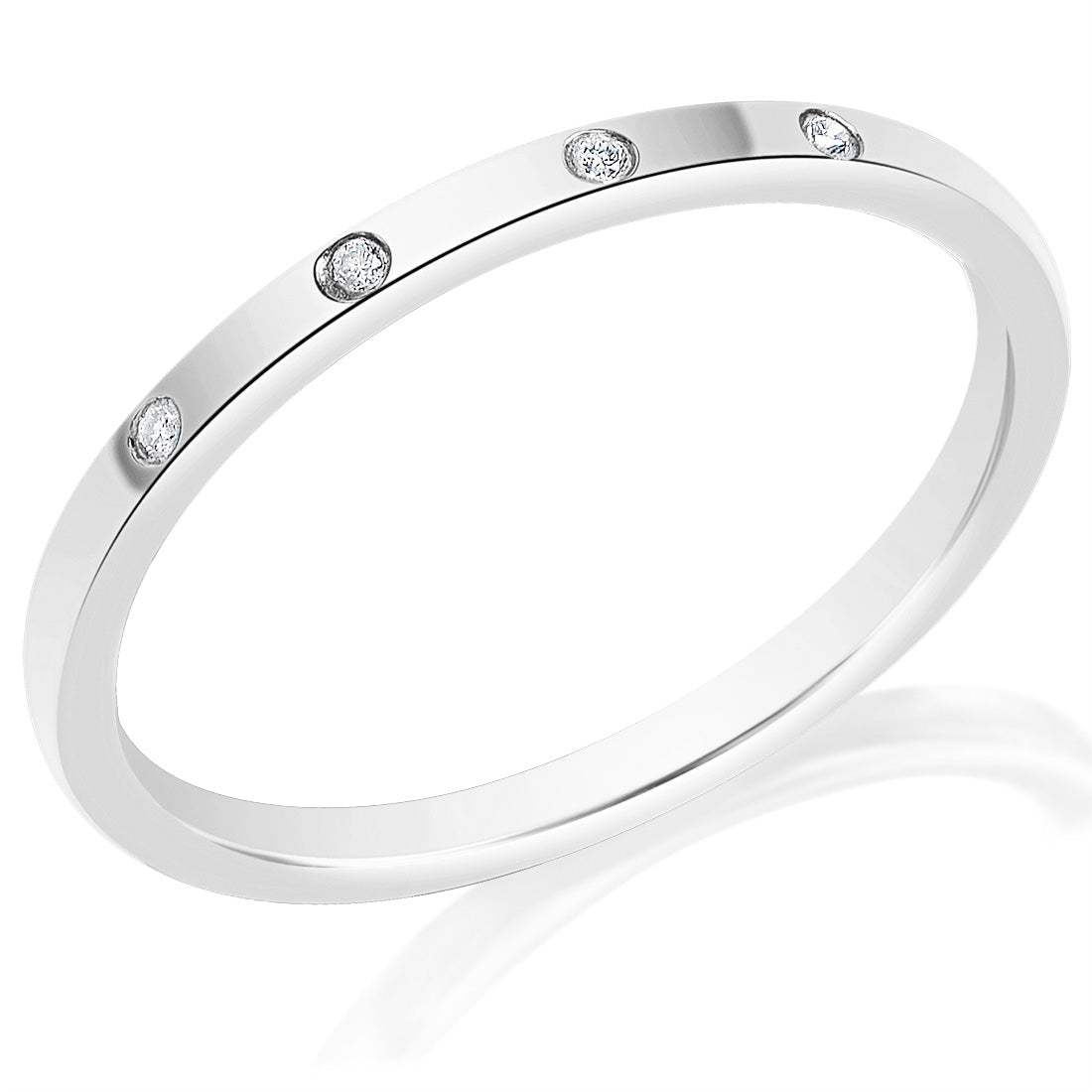 Classique Creations 14K white gold .02ct diamond wedding band