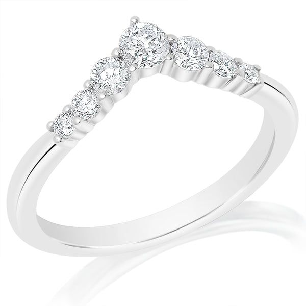 Classique Creations 14K white gold .37ct diamond curved wedding band