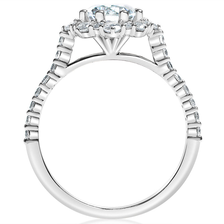 .56ctw Round Cut Diamond Halo Engagement Ring