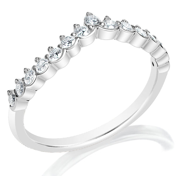 Classique Creations 14K white gold .36ct diamond curved wedding band