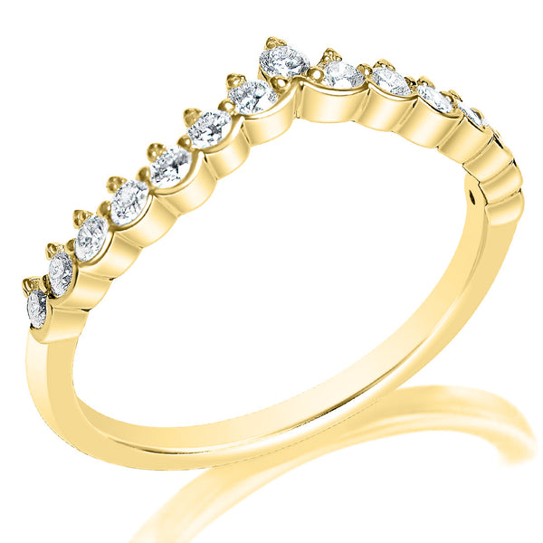 Classique Creations 14K yellow gold .37ct diamond curved wedding band