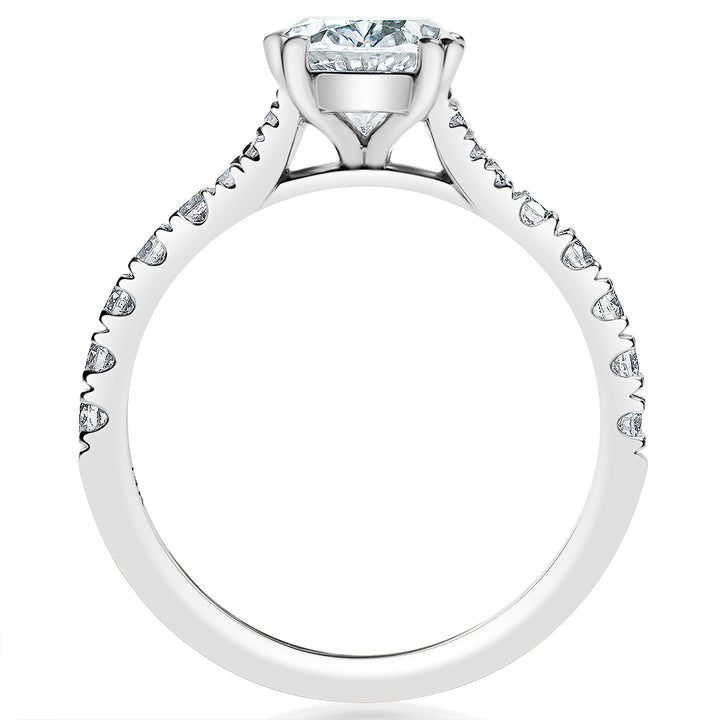Classique Creations 14K white gold diamond engagement ring a hidden halo