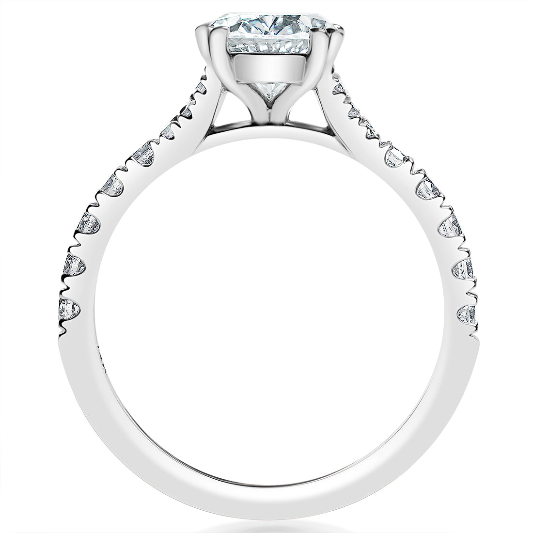 Classique Creations 14K white gold diamond engagement ring a hidden halo