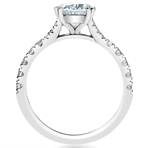 Classique Creations 14K white gold diamond engagement ring a hidden halo