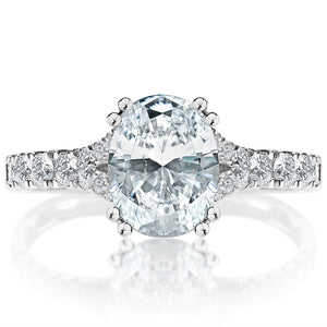 Classique Creations 14K white gold diamond engagement ring a hidden halo