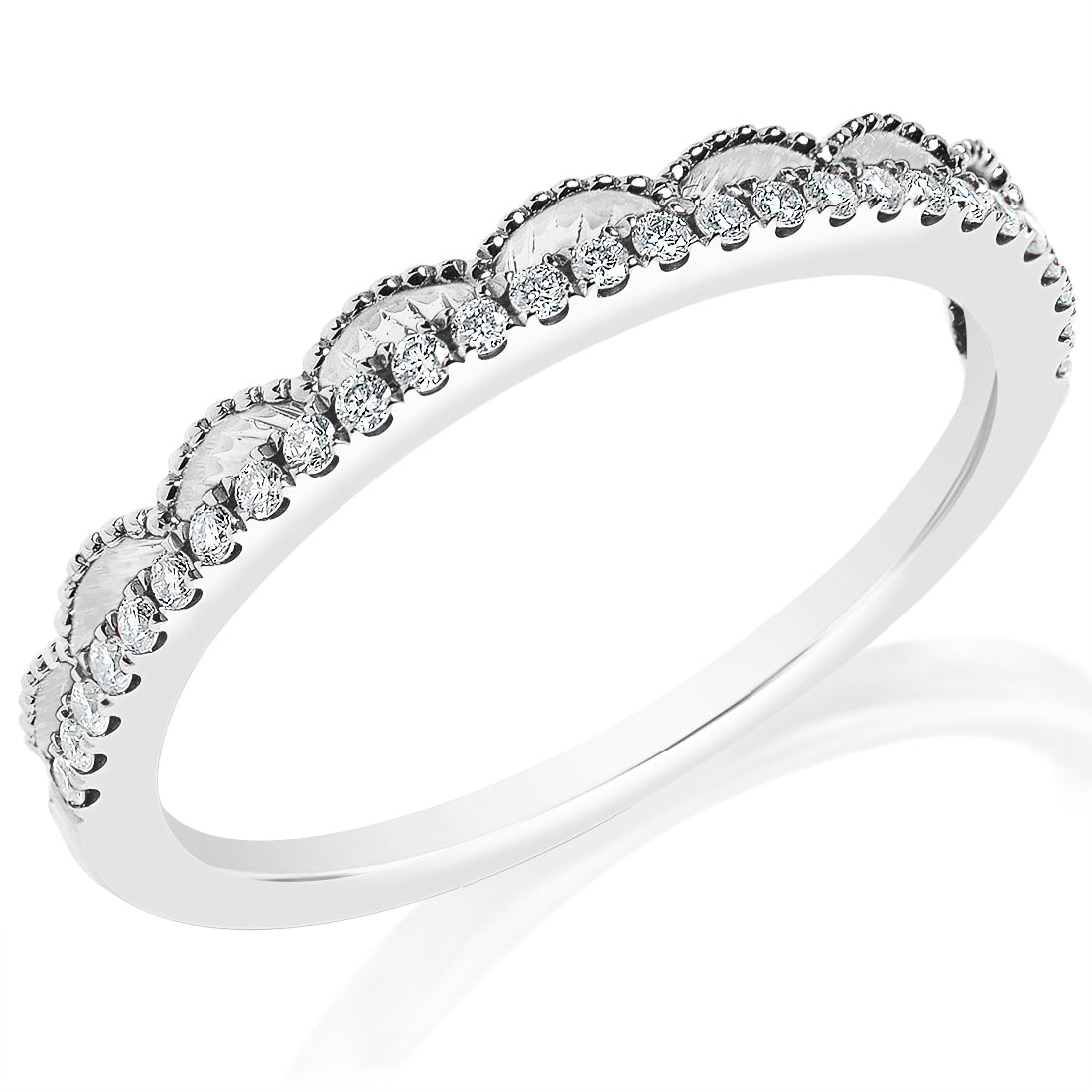 Classique Creations 14K white gold .13ct diamond wedding band