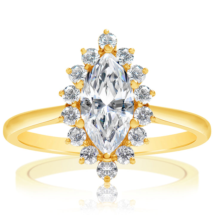 .33ctw Marquise Cut Diamond Halo Engagement Ring