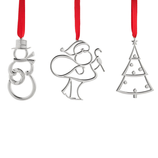 Assorted Mini Ornaments – Santa, Tree, Snowman, Set of 3 - Gunderson's Jewelers
