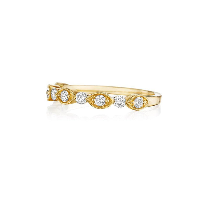 Bead Set Diamond Band with Round and Marquise Detailing - Gunderson's Jewelers