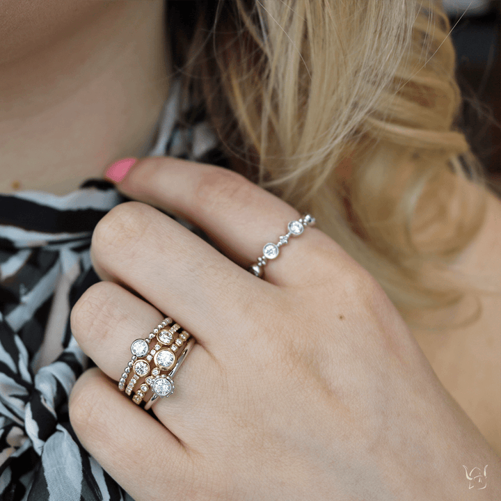 Beaded Diamond Ring, White Gold - Gunderson's Jewelers